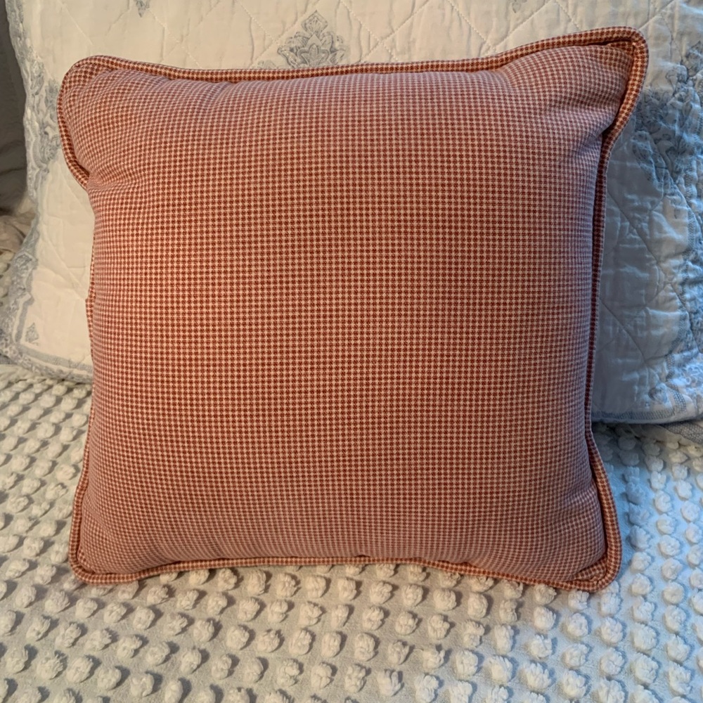 Country Cottage Farmhouse Red Checkered Accent Pillow